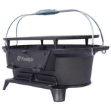 Oval Cast Iron Grill Outdoor, Portable Charcoal Grill and Tabletop Cast Iron Skillet - 100% Cast 43977316
