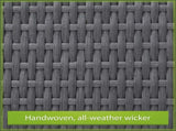 3-Piece Folding Outdoor Patio Bistro Set, Steel and Wicker Rope, Gray/Black 89165992