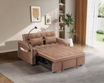 ZUN 1 versatile foldable sofa bed in 3 lengths, modern sofa sofa sofa suede pull-out bed, adjustable W2614P220541