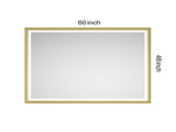 60 x 48 Inch LED Bathroom Mirror with Aluminum Frame, Wall Mounted Vanity Mirror, Anti-Fog, Memory, W2287P279113