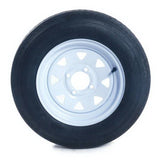 qty2 Trailer Tires & Rims Tubeless 4 Lug Wheel White Spoke 4 Ply 5.30-12 63337400