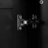 Black Triangle Tall Cabinet with 3 Drawers and Adjustable Shelves for Bathroom, Kitchen or Living 02825158