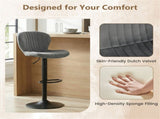 2-Pack Adjustable Height Bar Stools with 360&deg Swivel, Dutch Velvet Upholstered Bar Chai - Gray 69551069