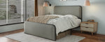 ZUN Modern Metal Bed Frame with Curved Upholstered Headboard and Footboard Bed with Under Bed Storage, WF319290AAE