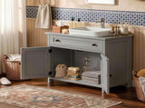 1-Drawer 2-Door Bathroom Vanity Bathroom Cabinet Washbasin Not Included 23.62*11.81*23.62in Grey 27068647