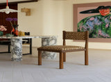 Postmodern Ball-Turned Solid Wood Dining Chair, Mid-Century Accent Side Chair with Patterned B2792P598928