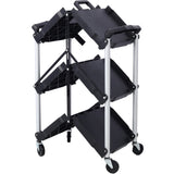 3 Layers Folding Collapsible Service Cart Pack-N-Roll Folding Collapsible Service Cart, Black, 50 W46578737