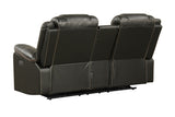 Challenger Modern Contemporary LED Power Recliner Loveseat with console, storage, stainless cup B009P294751