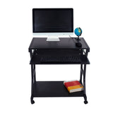 Moveable Four-wheel Computer Desk Black 05528576