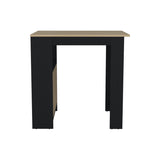 Stirling Kitchen Island with 1-Door Cabinet Push to open System and Side Shelves Black - Natural Oak B200P240240