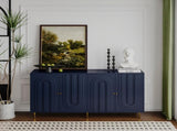 Modern Blue Lacquered 4 Door Wooden Cabinet Sideboard Buffet Server Cabinet Storage Cabinet, for 64268074