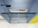Bypass shower door, sliding door,soft close system, with 5/16" tempered glass and Matted black W2122P225214