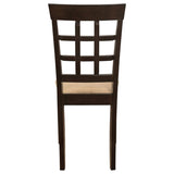 Cappuccino and Beige Lattice Back Dining Chair B062P153673