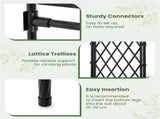 Garden Arch Trellis - PE-Coated Metal, 67"x15.5"x83" Plant Support for Climbing Vines 81969582