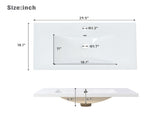 30x18 inch rectangular single hole bathroom resin sink, vanity top sink only, white WF311024AAA