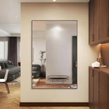 Oversized Bathroom Mirror with Removable Tray Wall Mount Mirror,Vertical Horizontal Hanging Aluminum W708P297638