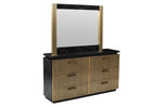 ZUN Modern Style 6-Drawer Dresser Made With Mango Wood and Finished with Brass Metal B009128312