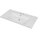 ZUN 36" Single Bathroom Vanity Top with White Basin, 3-Faucet Holes, Ceramic, White N725P171539K