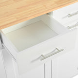 K&K Kitchen Island with Drop Leaf, Kitchen Storage Cart with 3 Tier Pull Out Cabinet Organizer, WF531421AAW