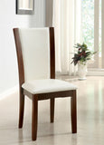 Style Comfort Contemporary 2pcs Side Chairs Dark Cherry And White Leatherette Cushion Seat Kitchen B011115669