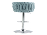360&deg Fabric cover Swivel Bar Stools Set of 2, Adjustable Counter Height Bar Chairs with Woven 58671513