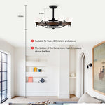 ZUN Dia 33 inch Chandelier Ceiling Fan With Remote Control,DC Motor ,6 Speed,3 ABS Blades for Bedroom W1592P207466