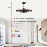 ZUN Dia 33 inch Chandelier Ceiling Fan With Remote Control,DC Motor ,6 Speed,3 ABS Blades for Bedroom W1592P207466