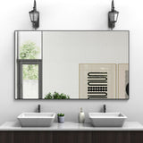 60"x36" Oversized Modern Rectangle Bathroom Mirror with Balck Frame Decorative Large Wall Mirrors W70881126