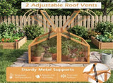 Fir Wood Garden Greenhouse with Dual Adjustable Roof Vents, Portable Cold Frame for Extending 99796614