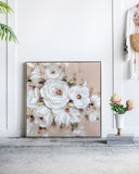 36" x 36" Square Framed Wall Art Flower Canvas Print, Home Decor for Living Room Kitchen Foyer W2078130327