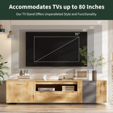 ZUN 70'' Modern TV Stand with 3 Cabinets& Drawer, Entertainment Center for TVs up to 80'', Color 19926223