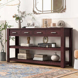 U_Style Stylish Entryway Console Table with 4 Drawers and 2 Shelves, Suitable for Entryways, Living N711P241286D