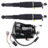 Pair Rear Air Suspension Shocks Compressor Pump for Cadillac Escalade Chevrolet Avalanche Suburban 01071748