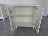 Sideboard Buffet Storage Cabinet , Freestanding Bathroom Cabinet With Tempered Glass Doors, Modern W1706P311108