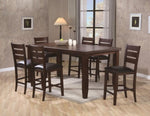 ZUN Contemporary Style Dark Brown Finish Counter Height Dining Chair Bar Stool 2pc Set Faux Leather B011P149009