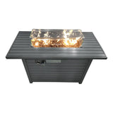 25'' H x 42'' W Steel Propane Outdoor Fire Pit Table with Lid B120P203191