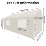 Carport, 1020 Heavy Duty Portable Carport Garage Tent for Outdoor Storage Shelter white W1350P176013