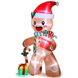 7.9 FT Lighted Christmas Inflatable Decoration, Inflatable Gingerbread Man Outdoor Decoration, Funny 39081989