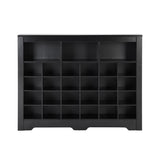 ZUN Sleek Design 24 Shoe Cubby Console, Modern Shoe Cabinet with Curved Base, Versatile Sideboard with 81784152