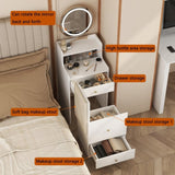 3 in 1 Vanity Desk With mirror and light ,Small makeup vanity set with charging station, With 2 W1321P243134