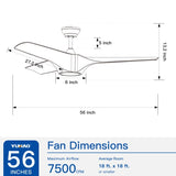 ZUN 56 In.Intergrated LED Ceiling Fan with Brown Wood Grain ABS Blade W1367P182867