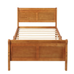 ZUN Wood Platform Bed Twin Bed Frame Mattress Foundation Sleigh Bed with Headboard/Footboard/Wood Slat WF192439AAL