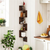 5-layer brown wall mounted corner stand/bookshelf 94784813
