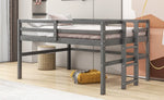 ZUN Wood Twin Size Loft Bed with Side Ladder, Antique Grey WF312787AAE