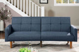 Transitional Look Living Room Sofa Couch Convertible Bed Navy Polyfiber 1pc Tufted Sofa Cushion HS00F8509-ID-AHD