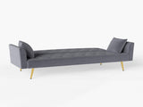 Modern convertible 72 inch foldable sleeper sofa with tufted, American retro style, made of gray W2353P399461