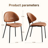 Set of 4 Upholstered PU Leather Dining Chairs Mid-Century Modern Dining Chairs with Curved Backrest W3010P291314