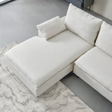 ZUN L-Shaped linen sectional sofa with right chaise,living room ,bedroom,office. 83756926