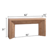 62" Modern Rustic Console Table Solid-Look Engineered Wood Entryway Table W2729P270754