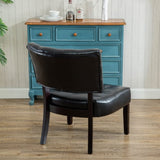 Faux Leather Tufted Accent Chair with Oversized Seating, Black T2574P164250